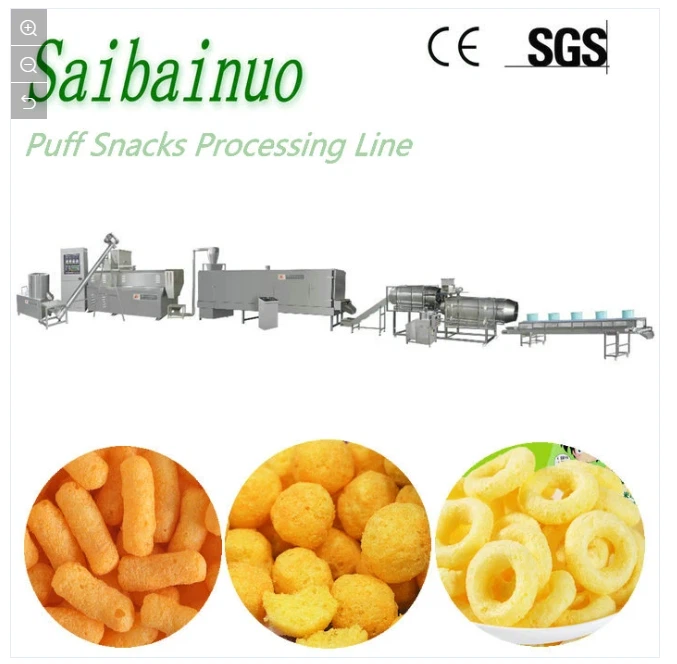 Double Screw Extruded Corn Puff Snacks Machine
